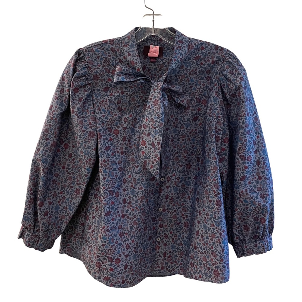 JCrew 100% Cotton Woven Tie Neck Blouse